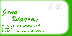 jeno udvaros business card